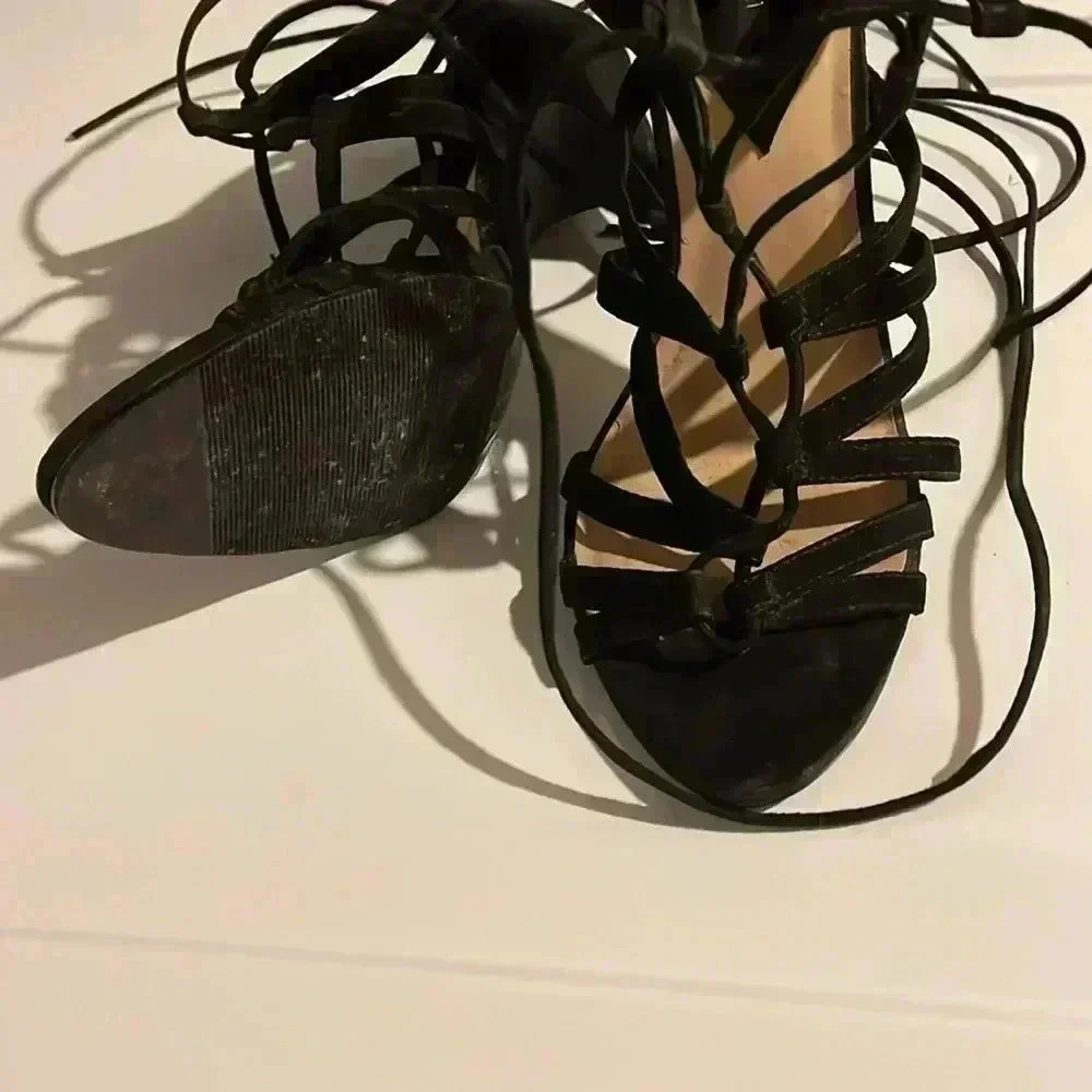 Black Lace Up Heels​​​​​​​​​ - Picture 5 of 6
